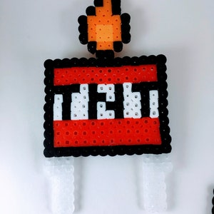 Mine Craft Themed cake topper, Happy Birthday, 8 bit pixel fan art, cake toppers, party favors, TNT candles, custom numbers image 5