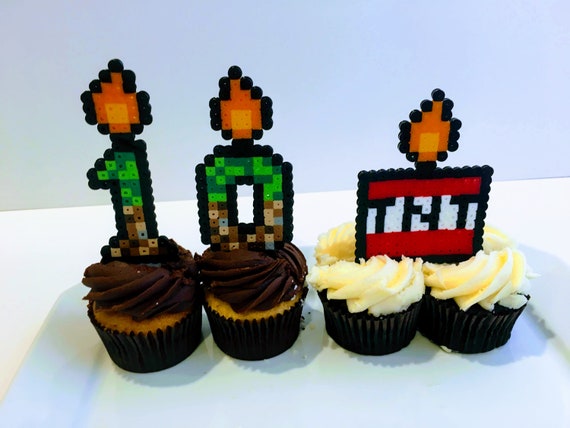Minecraft Perler Cake Topper Happy Birthday Pixel Art Cake Etsy Minecraft Perler Cake Topper Happy Birthday Pixel Art Cake Etsy