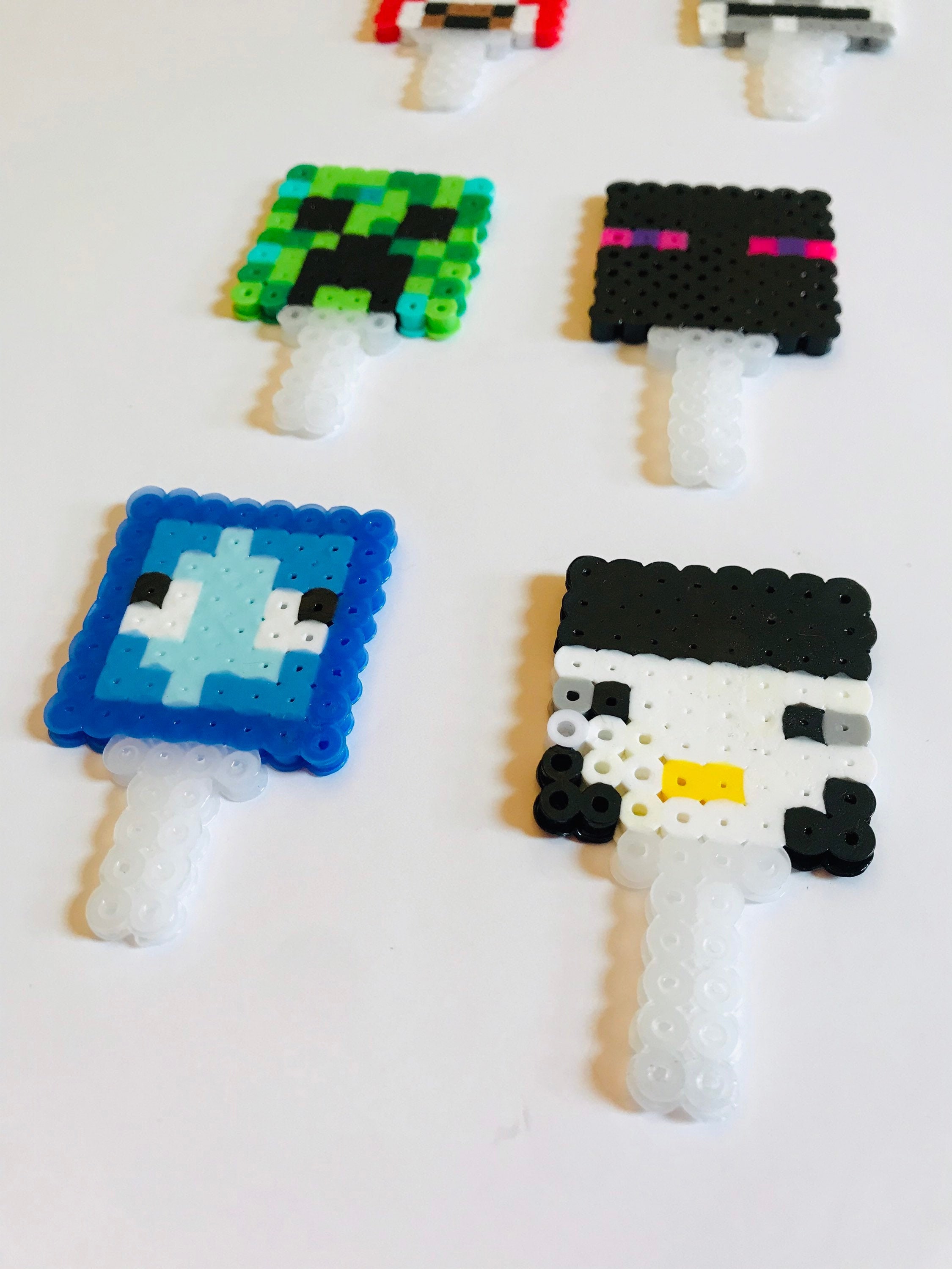 Minecraft Perler Character Cupcake Toppers