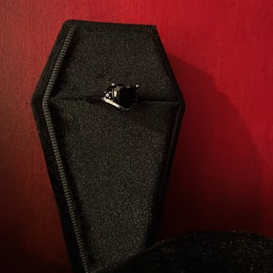 Coffin Velvet Ring Box | Gothic Accessories | Dark Trinket | Ring Bearer | Alternative Ring Box | Pendant Earring Gift Box