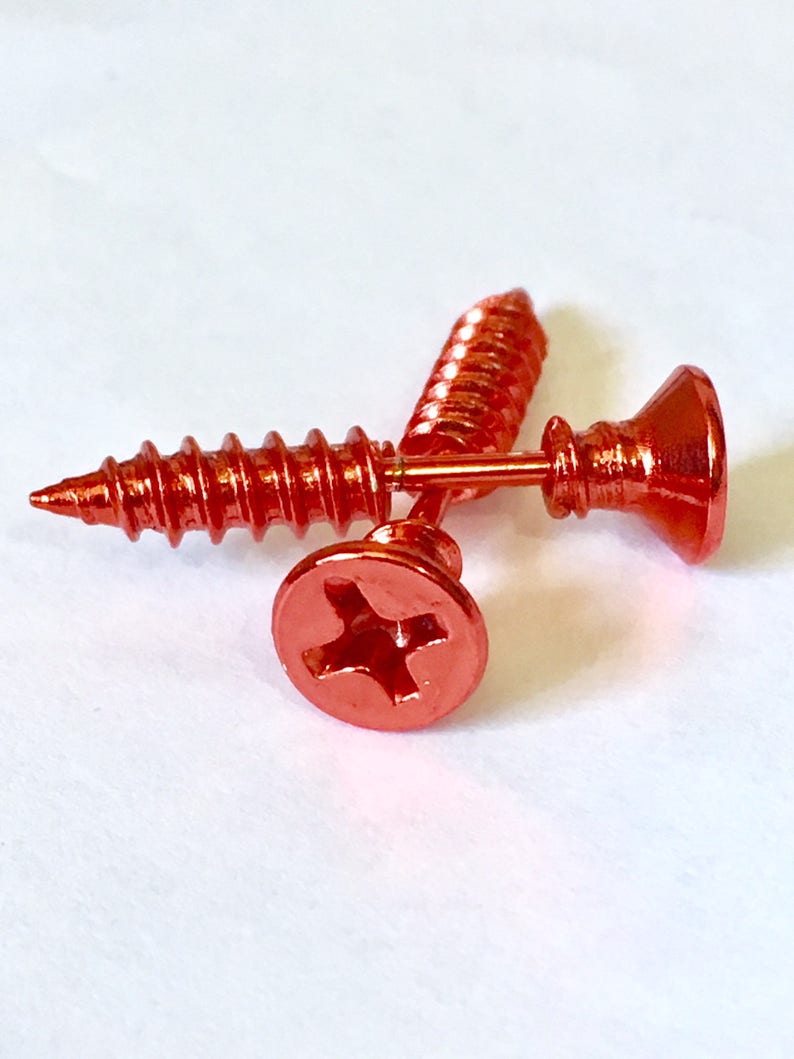 Unisex Phillips Screw Earrings Screws Cool Retro Etsy