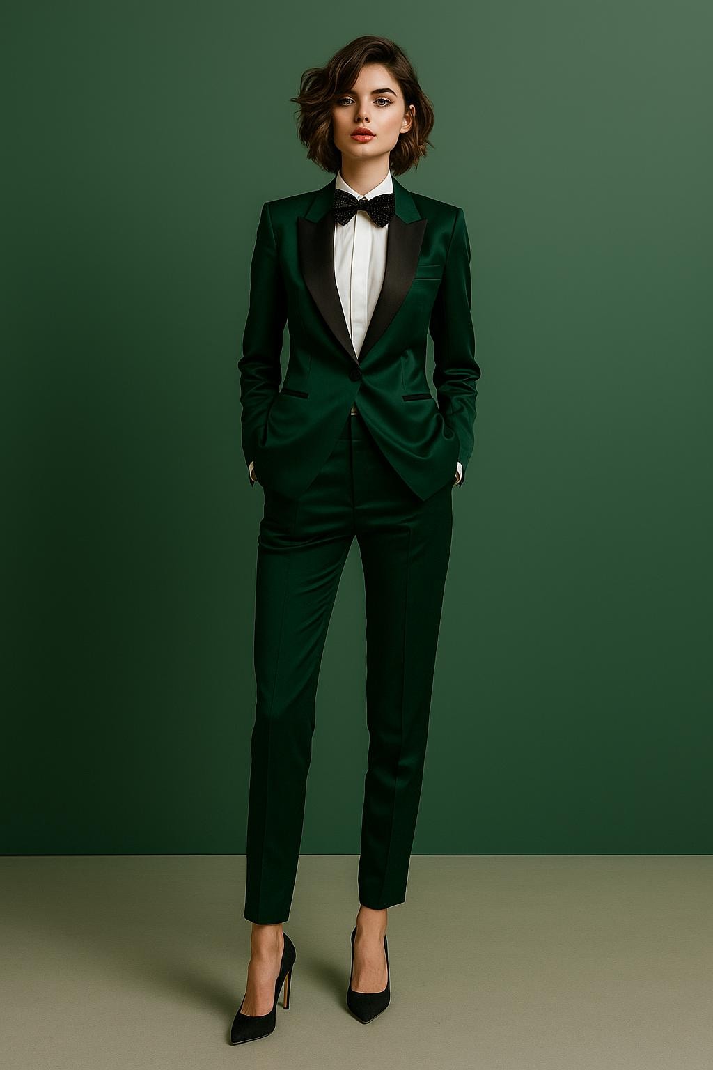 Green satin blazer Italia