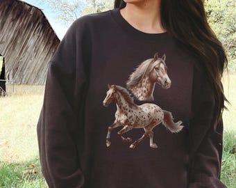 Appaloosa Horse Sweatshirt, Retro 90s Vintage Horse Girl Print, Western Equestrian Crewneck