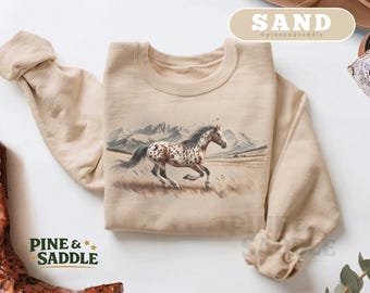 Vintage Appaloosa Horse Crewneck Sweatshirt, Retro 90s Horseback
