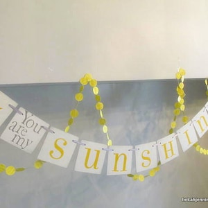 You are my Sunshine Sign Banner, photo prop, special occasion banner, birthday banner, back to school, graduation, summer decor image 1