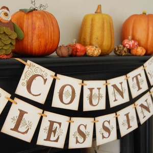 thanksgiving decor COUNT your BLESSINGS decoration, sign, photoprop image 1