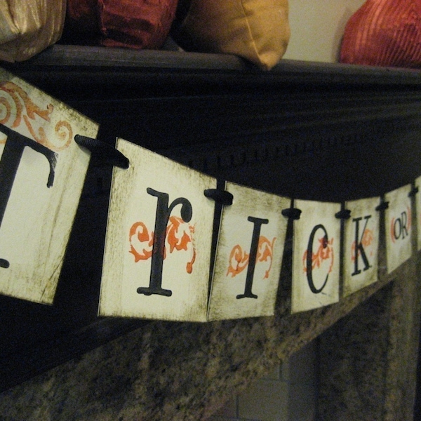 Halloween Decoration TRICK OR TREAT Banner, Garland, Sign