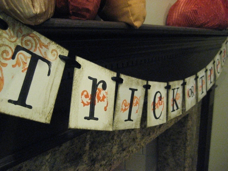 Halloween Decoration TRICK OR TREAT Banner, Garland, Sign image 1