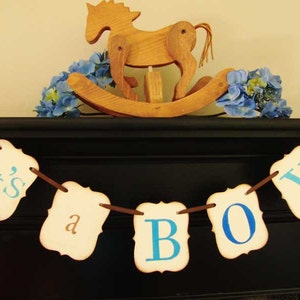 IT'S A BOY painted banner, babyshower, photoprop, decoration image 2