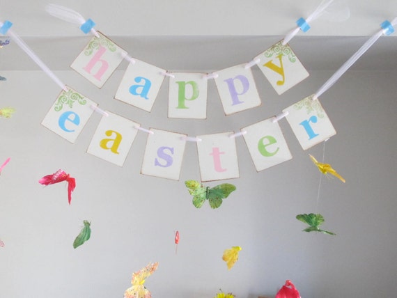 Easter Decoration HAPPY EASTER Banner Sign Garland