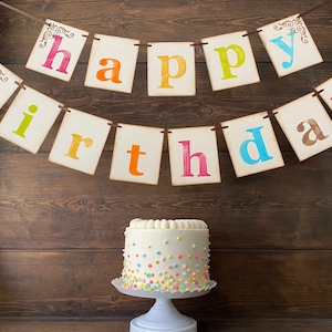 HAPPY BIRTHDAY Banner Summer Colors