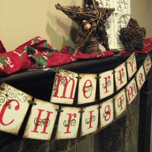 Christmas Decorations - Merry Christmas banner - Holiday Banner- Christmas Garland - Christmas Photoprop