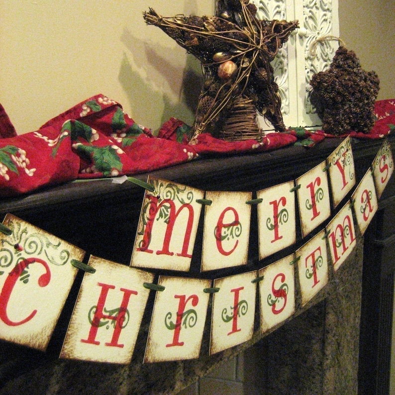 Christmas Decorations - Merry Christmas banner - Holiday Banner- Christmas Garland - Christmas Photoprop 