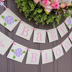 Baby in Bloom spring baby shower banner garland