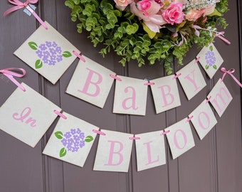 Baby in Bloom spring baby shower banner garland