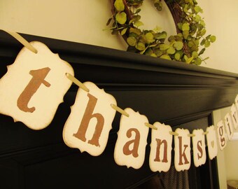 thanksgiving decorations, sign, banner, hostess gift