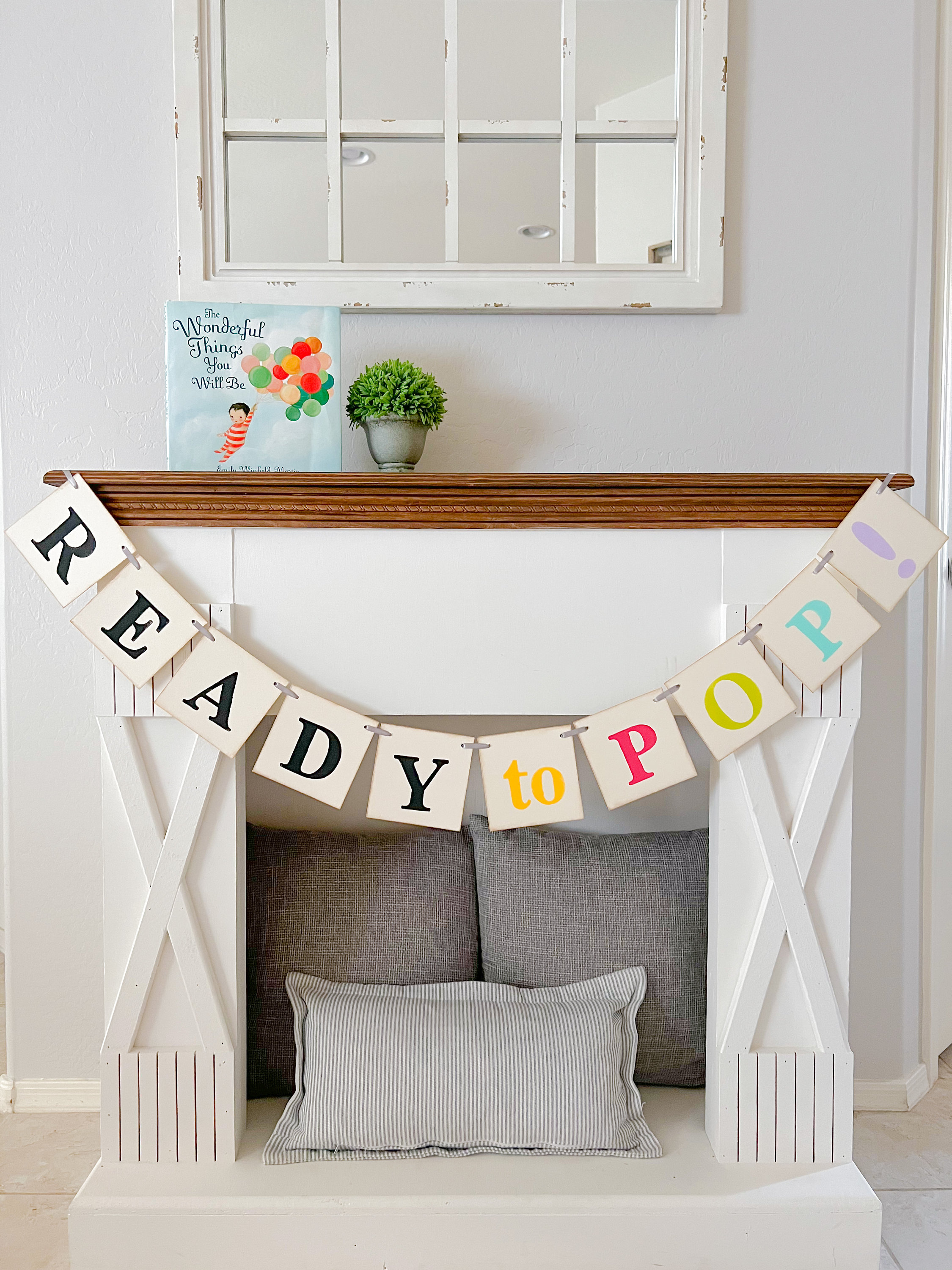Ready to Pop baby shower banner garland decoration