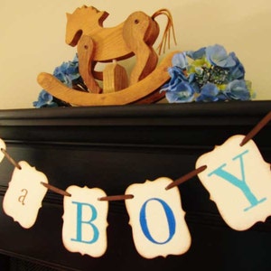 IT'S A BOY painted banner, babyshower, photoprop, decoration image 3