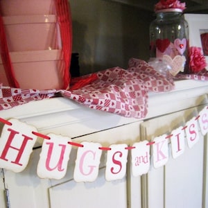 Valentine Banner HUGS and KISSES Decoration image 1