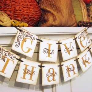 Thanksgiving Decorations GIVE THANKS Fall Banner hostess gift Thanksgiving Banner-fall decor Thanksgiving gift image 4