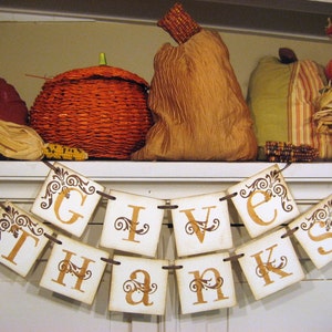 Thanksgiving Decorations GIVE THANKS Fall Banner hostess gift Thanksgiving Banner-fall decor Thanksgiving gift image 5