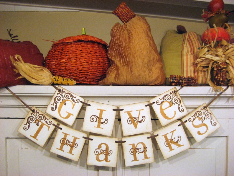 Thanksgiving Decorations GIVE THANKS Fall Banner hostess gift Thanksgiving Banner-fall decor Thanksgiving gift image 5