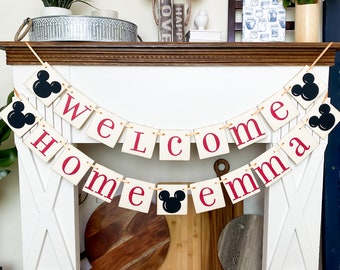 Welcome Home Custom Name Banner Garland Disney inspired Decoration