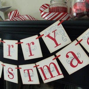 Merry Christmas banner decoration, photoprop, garland image 3