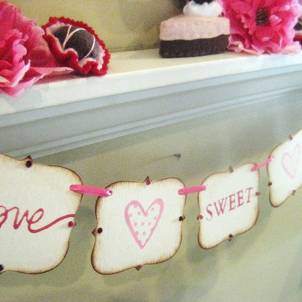 Valentine Banner "love SWEET love" Decoration