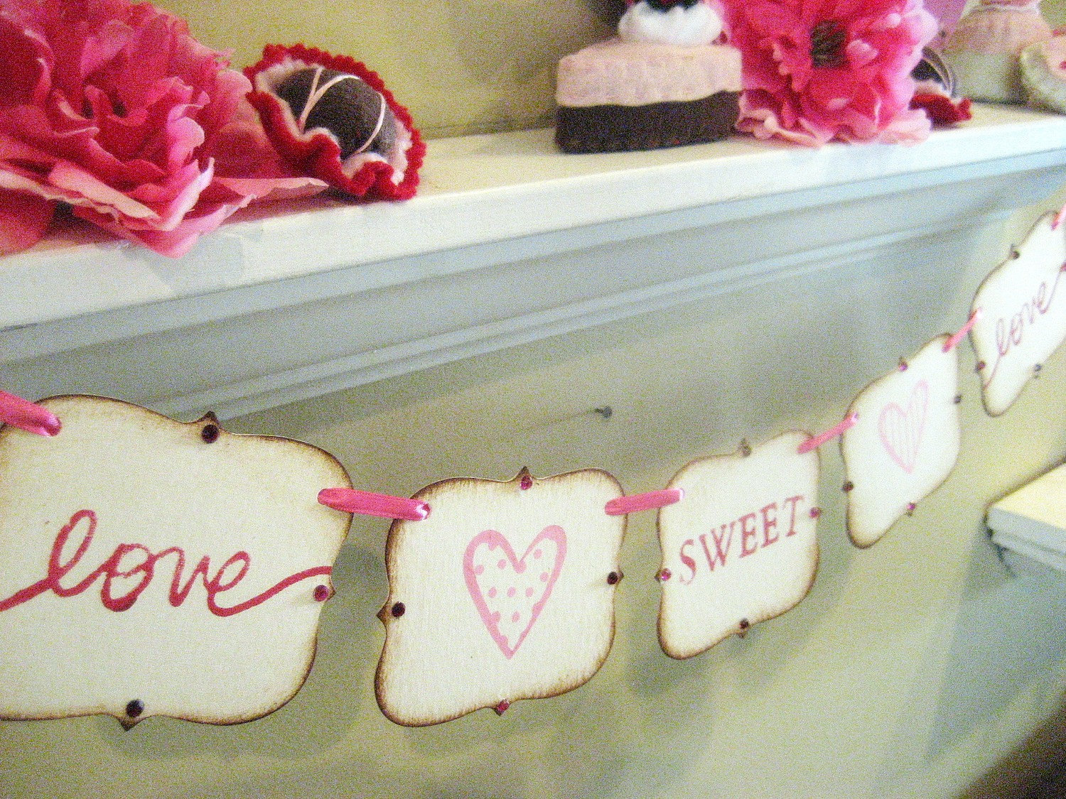 Valentine Banner Love Sweet Love Décoration