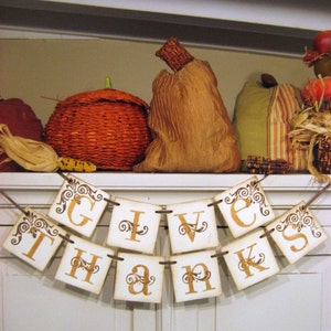 Thanksgiving Decorations GIVE THANKS Fall Banner hostess gift Thanksgiving Banner-fall decor Thanksgiving gift image 3