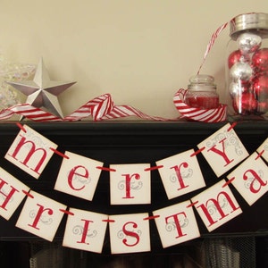 Merry Christmas banner decoration, photoprop, garland image 2