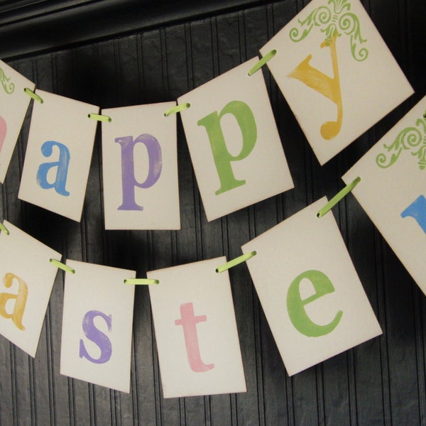 Easter Decoration HAPPY EASTER Banner Sign Garland