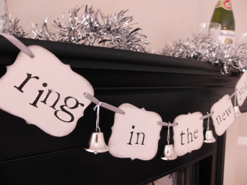 new years party decorations ring in the new year sign banner garland image 1