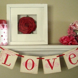 San Valentín Decoración AMOR Banner Garland Sign