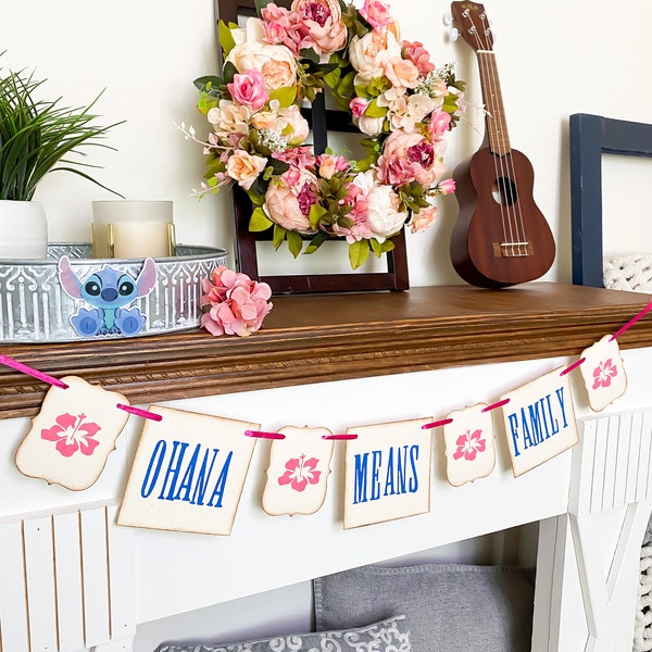 Ohana Means Family Banner Garland Swag Disney inspired Decoration