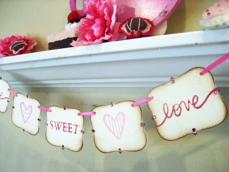 Valentine Banner love SWEET love Decoration image 3