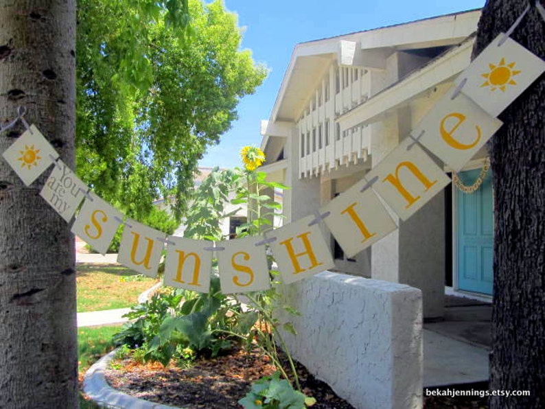 You are my Sunshine Sign Banner, photo prop, special occasion banner, birthday banner, back to school, graduation, summer decor image 4