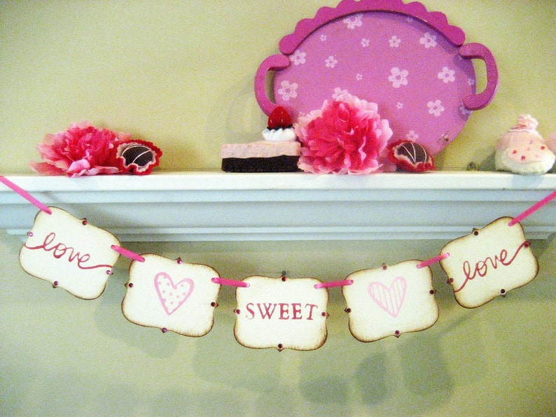 Valentine Banner love SWEET love Decoration image 4