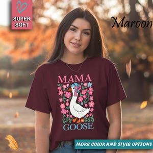 Mama Goose Comfort Colors® Shirt, Floral Silly Goose Shirt for Mom, Goose Shirt, Mom Shirt, Mother&#39;s Day Shirt, Cute Mom Shirt, Funny Mama