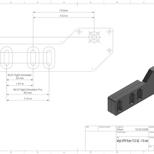 Virpil TCS Plus Collective Adapter for Next Level Racing Flight Simulator 115 mm / 4.53 in
