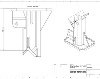 DIGITAL DOWNLOAD - Moza AB6 and AB9 adapter 155 mm for NLR Flight Simulator cockpit