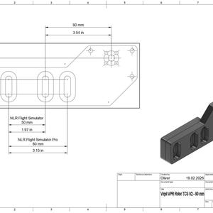 Virpil TCS Plus Collective Adapter for Next Level Racing Flight Simulator 90 mm / 3.54 in