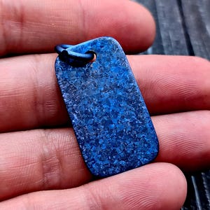 Rectangle Blue Crystallized Titanium Bar Pendant, Blue Titanium Bar, Blue Titanium Pendant,Crystal Ti Pendant,Titanium Crystals Pendant