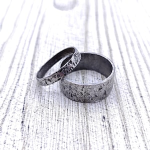 Distressed Aviation Aluminum Ring: Forged Rustic Brutalist Band