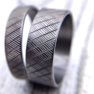 Knurl Titanium Ring: Hypoallergenic Rustic Brutalist Jewelry