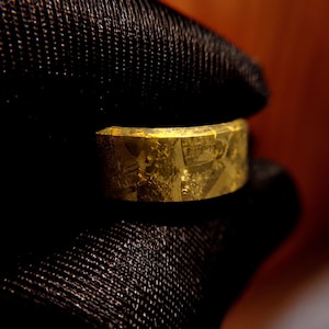 Matte Golden Crystallized Titanium Wedding Band: Yellow Titanium Ring