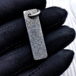 Rectangle Crystallized Titanium Bar Pendant, Raw Grey Titanium Bar,Gray titanium Pendant,Crystal Ti Pendant,Square Titanium Crystals Pendant