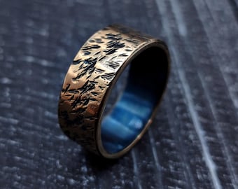 Forged Bronze Ring: Distressed Rustic Boho Band