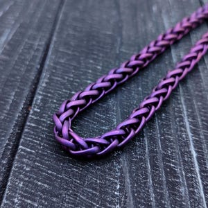 Purple Matte Titanium Wheat Chain - Pinkish Titanium Chain, Industrial Chain, Pink Titanium Necklace, Pure Titanium Matte Chain, Thick Chain